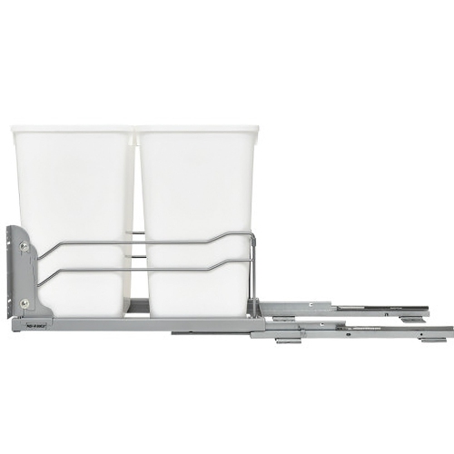 27 qt de poubelle à double retrait Rev-A-Shelf. Avec fermeture en douceur, 53-1527SCDM-211