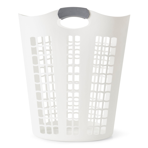 Gracious Living Easy Carry Flex 87 L Plastic Laundry Hamper, White