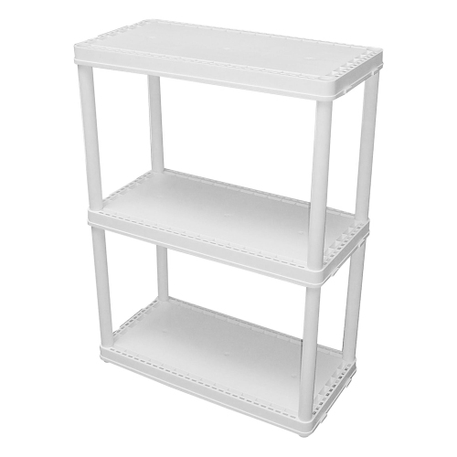 Gracious Living 3 Shelf Fixed Height Light Duty Storage Unit, White
