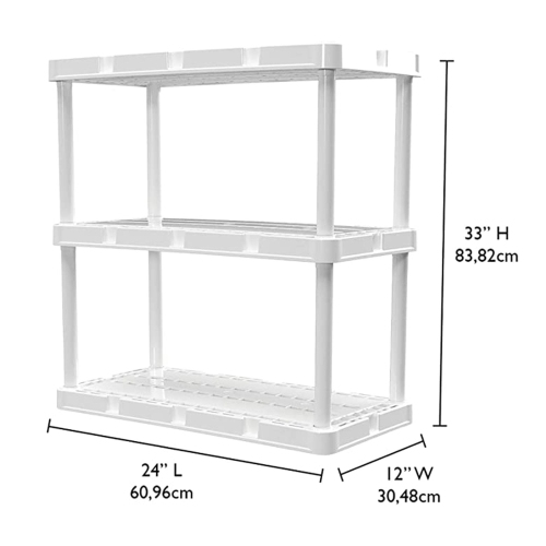 Gracious Living Knect A Shelf 3 Shelf Interlocking Organizers, White