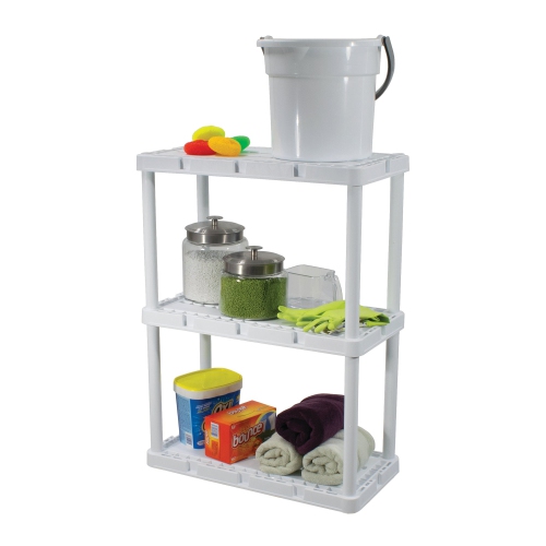 Gracious Living Knect A Shelf 3 Shelf Interlocking Organizers, White