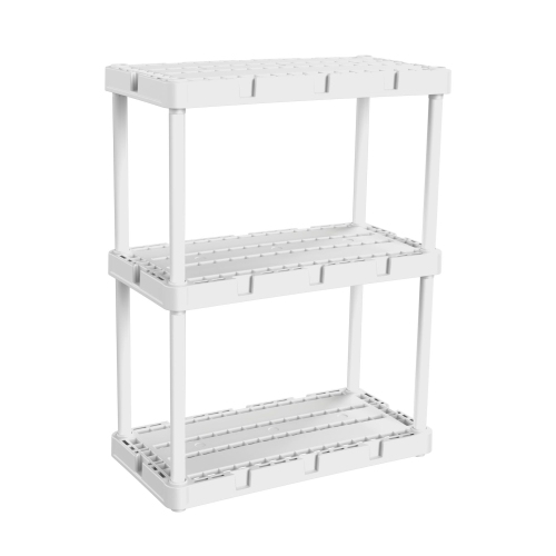 Gracious Living Knect A Shelf 3 Shelf Interlocking Organizers, White