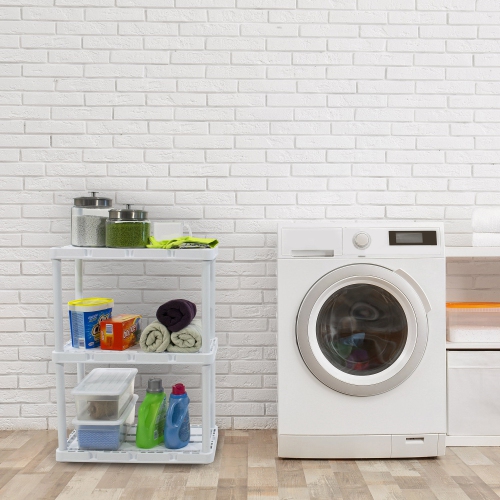 Gracious Living Knect A Shelf 3 Shelf Interlocking Organizers, White