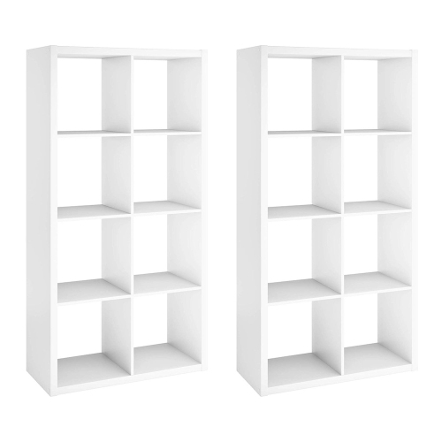 CLOSETMAID  4583 Bookcase Open Back 8-Cube Storage Organizer (2 Pack) In White Works great