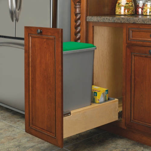 50&nbsp;qt de poubelle rétractable Rev-A-Shelf. Avec fermeture en douceur, 4WCBM-1550DM-1