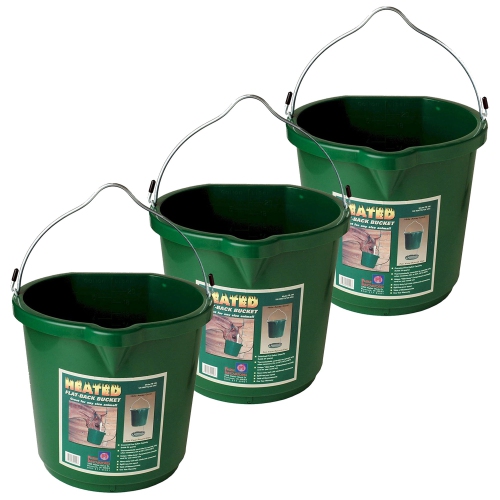 FARM INNOVATORS  Oversized 5 Gallon Plastic Flat Heated Bucket, 120 Watt (3 Pack) I was a tad skeptical about the heated part but it does keep the contents of the bucket from getting cold