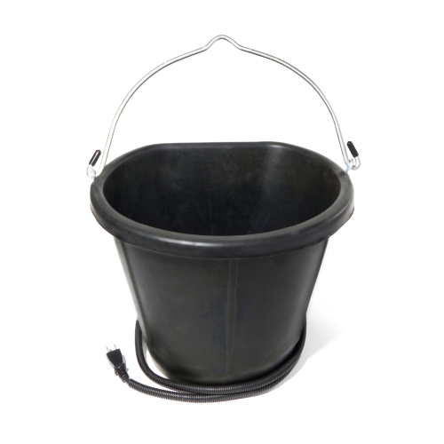 Farm Innovators 18 Qt Rubber Flat Back Heated Bucket w/ Guard, 90 Watt