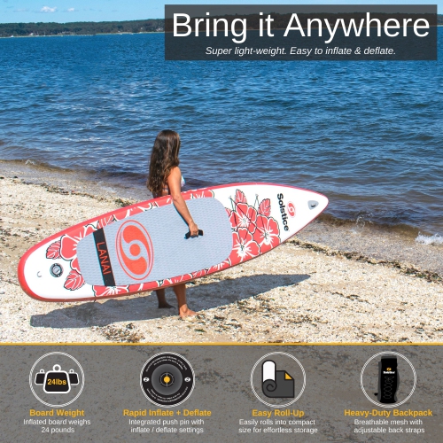 Planche à rame gonflable de 10 pi Lanai Solstice Watersports, rouge