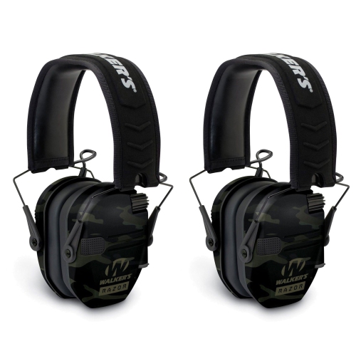 Walkers Razor Slim Electronic Ear Muffs with NRR 23 dB, Multicam Gray