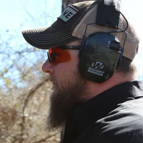 Walkers Razor Slim Electronic Ear Muffs with NRR 23 dB, Multicam Gray