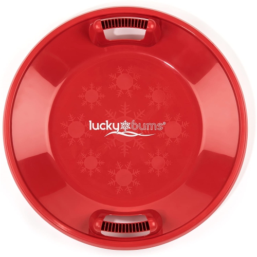 LUCKY BUMS  Circular Saucer Snow Sled for Winter Sledding, 25 Inch Diameter, Red