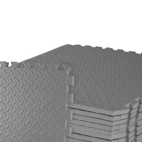 BALANCEFROM FITNESS  96 Sq Ft Interlocking Eva Foam Exercise Mat Tiles In Gray