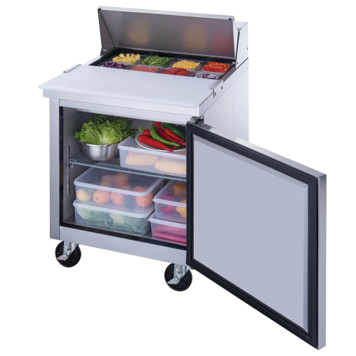 NEW AIR NPT-029-SA Commercial 29" Double Door Salad/Sandwich Prep Table - Ideal for Restaurants, Cafeterias & Food Processing Spaces