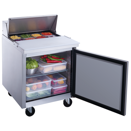NEW AIR NPT-029-SA Commercial 29" Double Door Salad/Sandwich Prep Table - Ideal for Restaurants, Cafeterias & Food Processing Spaces