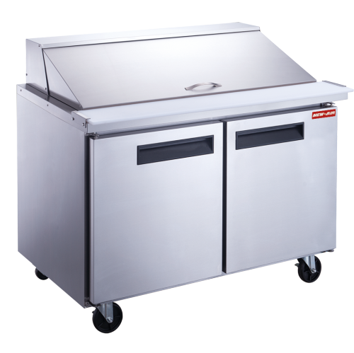 NEW AIR NPT-048-MSA Commercial 48" Mega Top Double Door Salad/Sandwich Prep Table - Ideal for Restaurants, Cafeterias & Food Processing Spaces