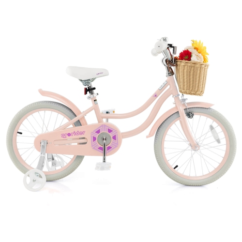 Costway 18" Kid's Bike with Training Wheels Adjustable Handlebar Seat Handbrake