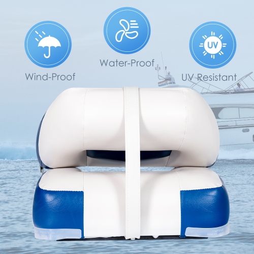 Costway Set of 2 Low Back Boat Seat Folding Fishing Boat Seat Stainless Steel Screws Included