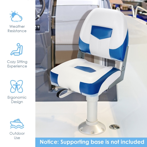 Costway Set of 2 Low Back Boat Seat Folding Fishing Boat Seat Stainless Steel Screws Included