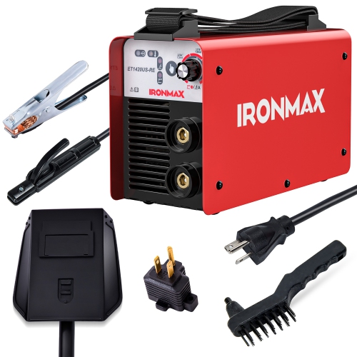 Soudeuse IRONMAX MMA portative IGBT avec support d'électrode et adaptateur de terre