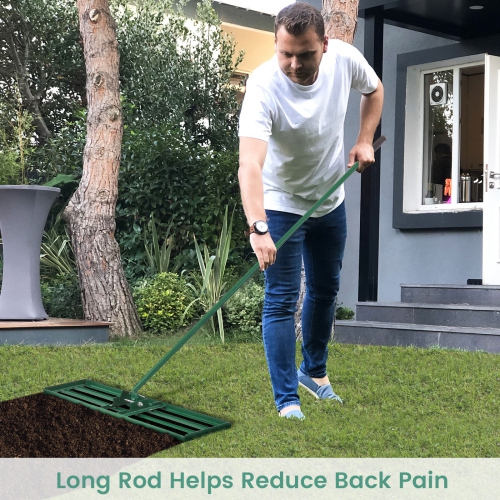 Costway Lawn Leveling Rake 42" x 10" Heavy Duty Level Lawn Tool for Garden Backyard/Lawn