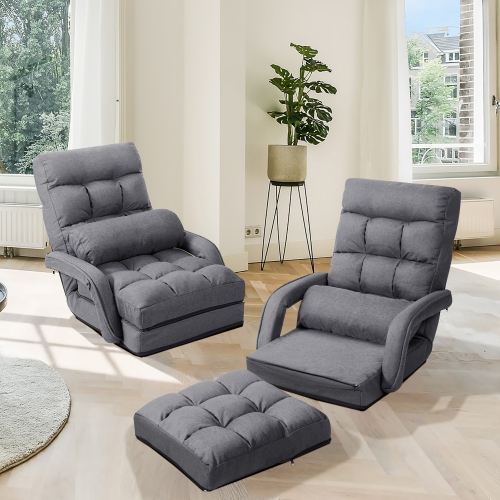Fauteuil pliant de Costway avec dossier réglable à 6 positions et coussin lombaire