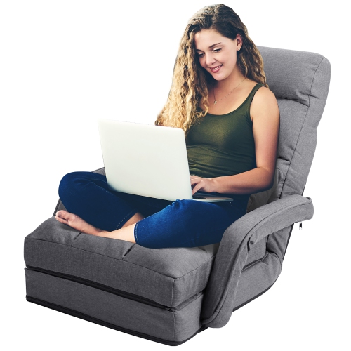 Fauteuil pliant de Costway avec dossier réglable à 6 positions et coussin lombaire