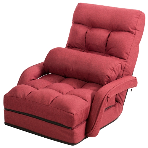 Fauteuil pliant de Costway avec dossier réglable à 6 positions et coussin lombaire