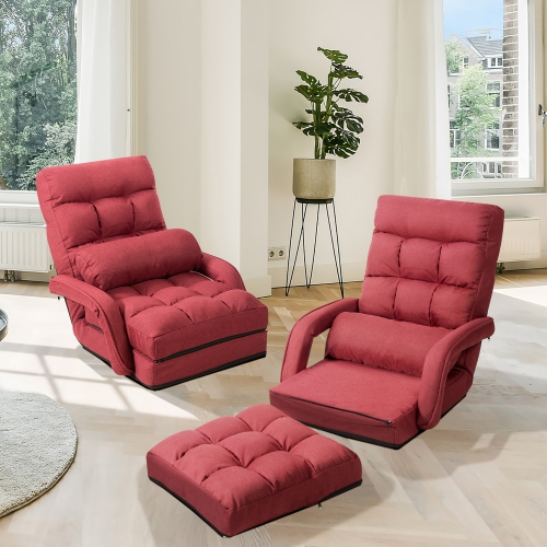 Fauteuil pliant de Costway avec dossier réglable à 6 positions et coussin lombaire