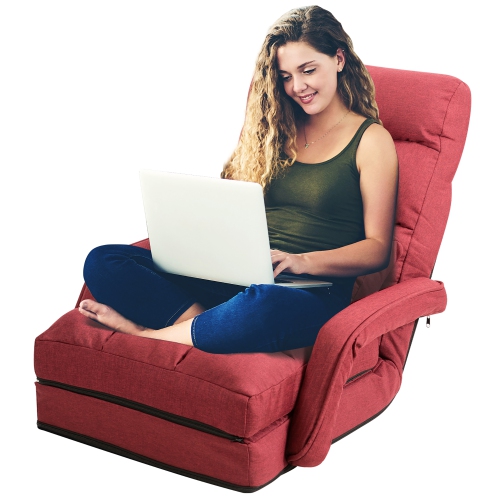 Fauteuil pliant de Costway avec dossier réglable à 6 positions et coussin lombaire