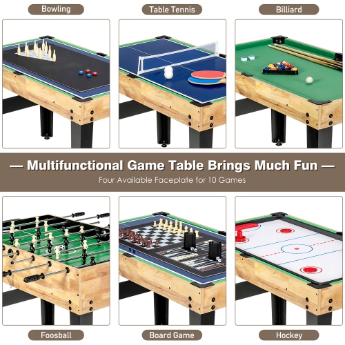 Costway 10-in-1 Combo Game Table Set, Multi Game Table for Home, Game Room