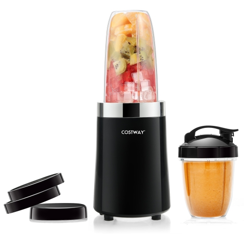 Costway 1000W Portable Blender 6-Blade Smoothie Blender with 12 Oz & 24 Oz Travel Bottle