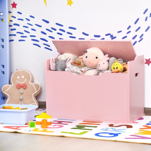 Coffre à jouets à dessus rabattable en bois pour enfants de Costway avec charnière de sécurité coussinée