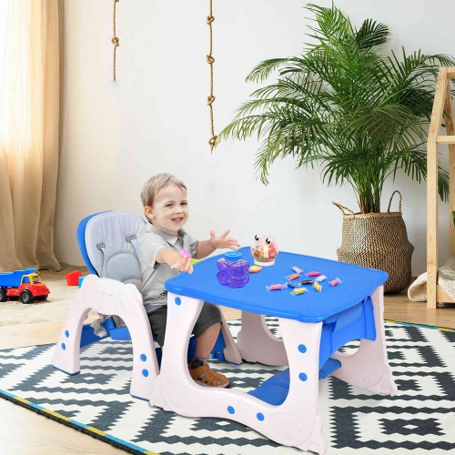 Costway 3 in 1 Baby High Chair Convertible Play Table Booster Toddler Tray