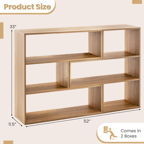 Costway 6-Open Shelf Bookshelf Storage Display Stand Corner Bookcase Home Office