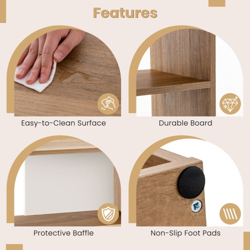 Costway 6-Open Shelf Bookshelf Storage Display Stand Corner Bookcase Home Office