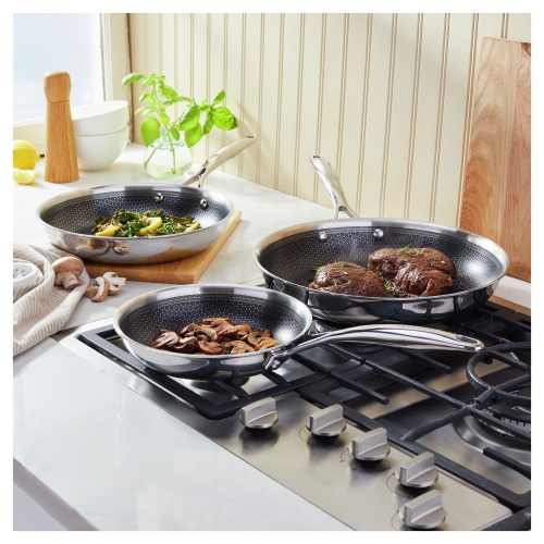 Ensemble de 3 poêles à frire en acier inoxydable Paradigm de HENCKELS