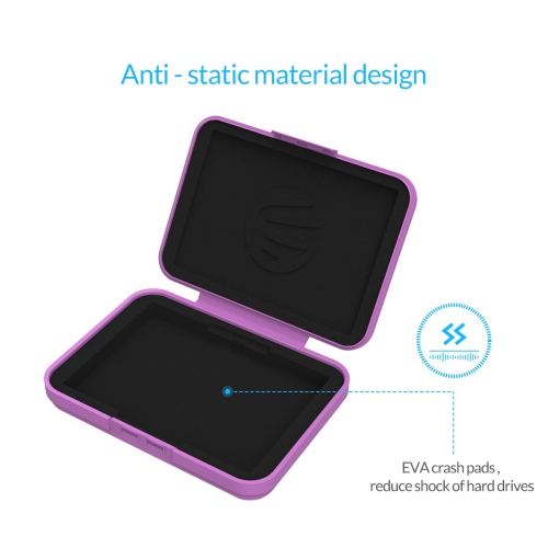 External Hard Drive Case/External Shockproof Storage Case for 3.5 Inch HDD - Grey/Blue/Orange/Green/Purple 5 Pack