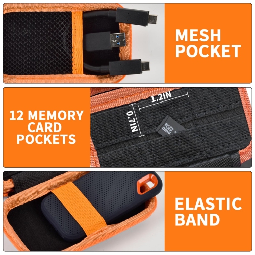 Case Compatible with SanDisk 1TB 2TB 500GB Extreme Portable SSD, for SanDisk PRO External Solid State Drive, Memory Card SD SDXC SDHC Card Storage