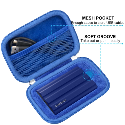 Hard Carrying Case for Samsung T7 Shield / T7 / T7 Touch Portable Solid State Drives 500GB 1TB 2TB 4TB USB 3.2 External SSD Hard EVA Shockproof