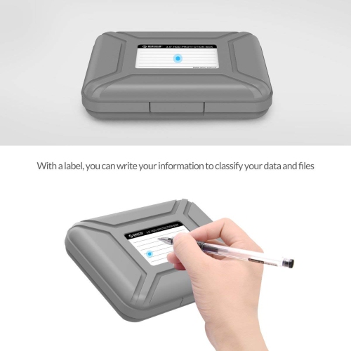 Couvercle de boîtier de rangement pour disque dur externe de portable 3,5&nbsp;po, anti-statique, résistant aux chocs - Gris, paquet de 5