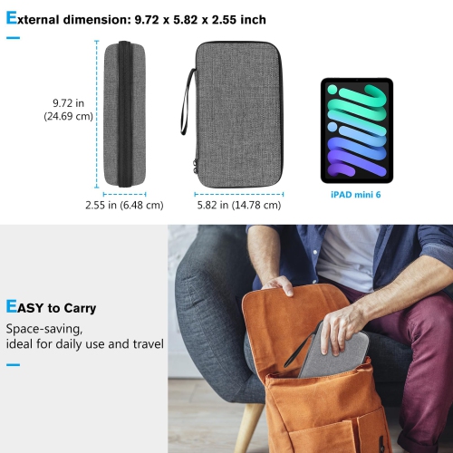 ProCaseHard Travel Tech – Sac de rangement pour accessoires électroniques Chargeur Cordon de chargement disque dur externe portatif câbles USB