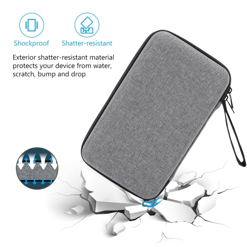 ProCaseHard Travel Tech – Sac de rangement pour accessoires électroniques Chargeur Cordon de chargement disque dur externe portatif câbles USB