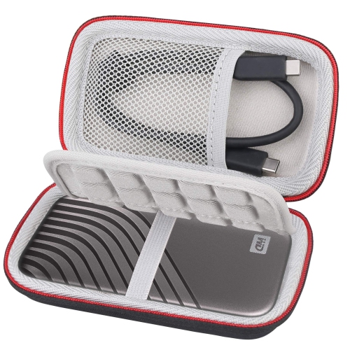 Hard Carrying Case for WD My Passport SSD External Portable Drive 500GB 1TB 2TB 4TB External Solid State Drive EVA Shockproof Water Repellent Protect