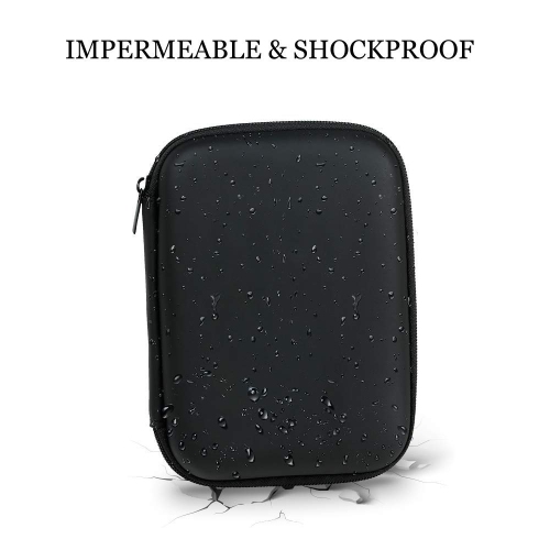 Hard Drive Case 2 Pack, 2.5 Inch Shockproof and Waterproof Hard Drive Bag, Multi-Function Storage Carrying Universal Travel Case for Small