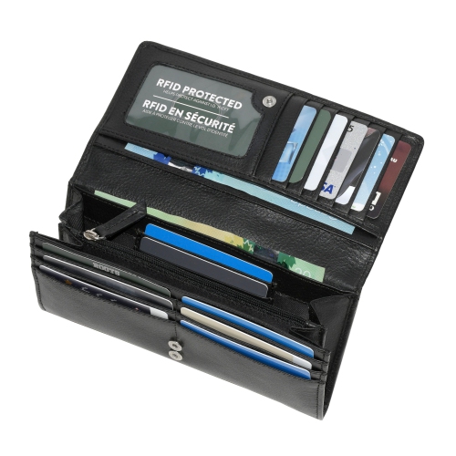 Roots 73 Women's Expander Clutch Wallet - Black