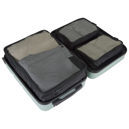 Bagage de cabine rigide 21,65 po Barcelona de Bugatti avec 3 cubes de rangement - Vert iceberg - Exclusivité de Best Buy