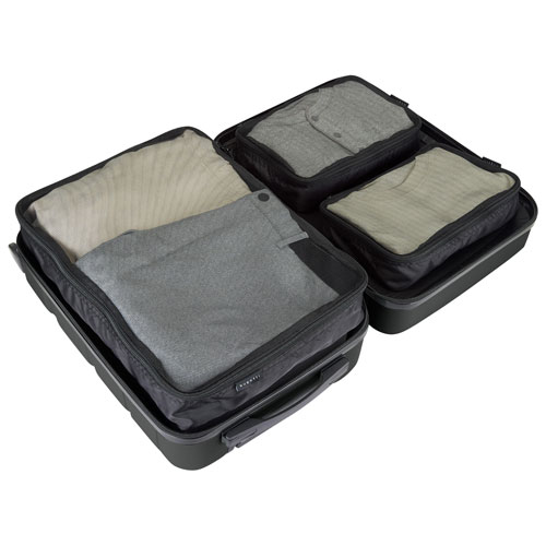 Bagage de cabine rigide 21,65 po Barcelona de Bugatti avec 3 cubes de rangement - Noir - Exclusivité de Best Buy