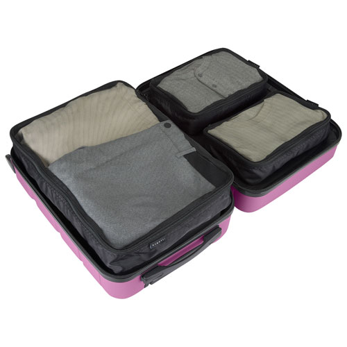 Image 9 of 11.. Bugatti Barcelona 21.65" Hard Side Carry-On Luggage with 3-Piece Packing Cube Set - Mellow Mauve
