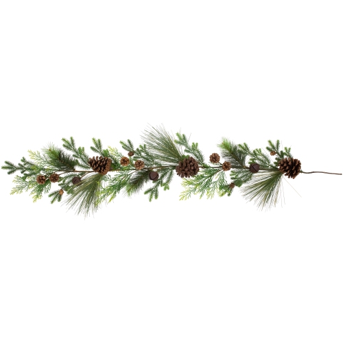 Real Touch Jingle Bells and Pinecones Artificial Christmas Garland - 5' x 10" - Unlit