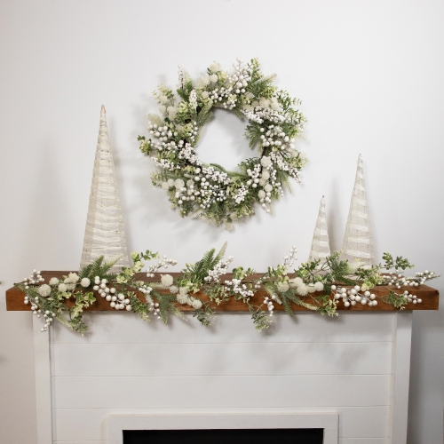 Glittered Berries and Eucalyptus Artificial Christmas Garland - 5' - Unlit